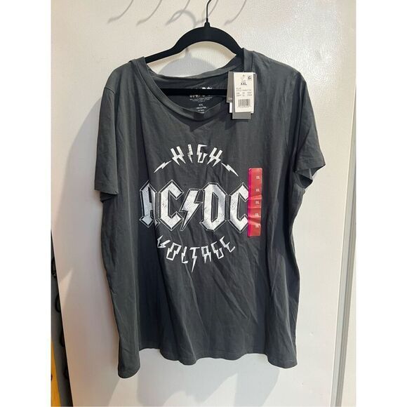 AC/DC Grey T-Shirt Woman’s Size XXL NEW WITH FLAW - Picture 1 of 7